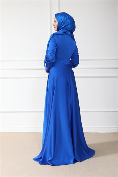 Saten Volanlı Abiye - SAKS
