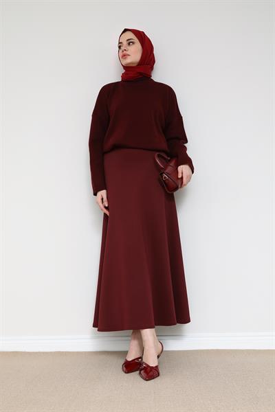 Scuba Çan Etek - Bordo