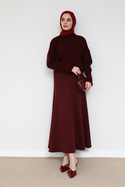 Scuba Çan Etek - Bordo