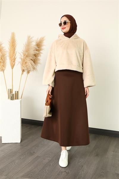Scuba Çan Etek - Kahvrengi