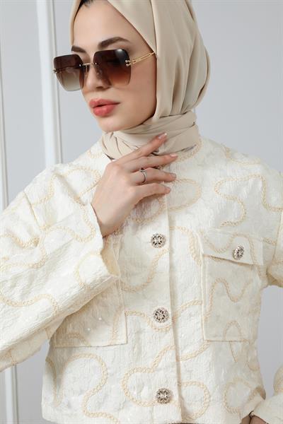 Tasarım Ceket - Beyaz