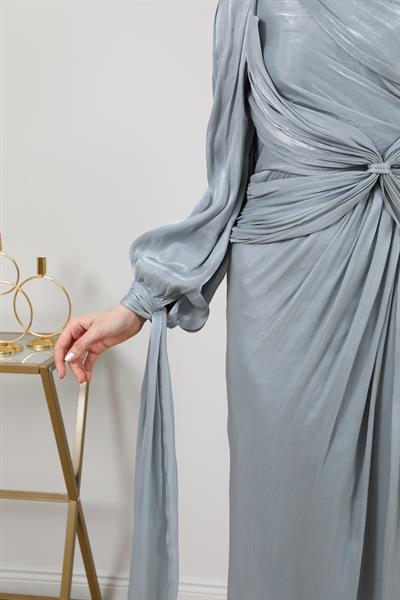 Tasarım Tül Abiye - Gri