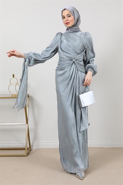 Tasarım Tül Abiye - Gri