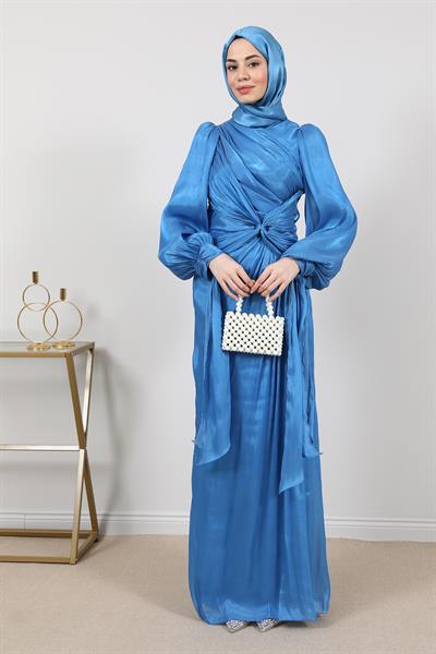 Tasarım Tül Abiye - İndigo