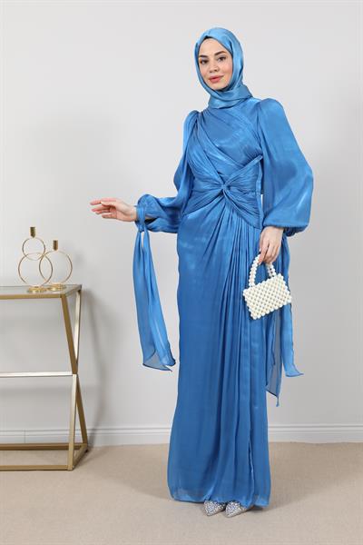 Tasarım Tül Abiye - İndigo