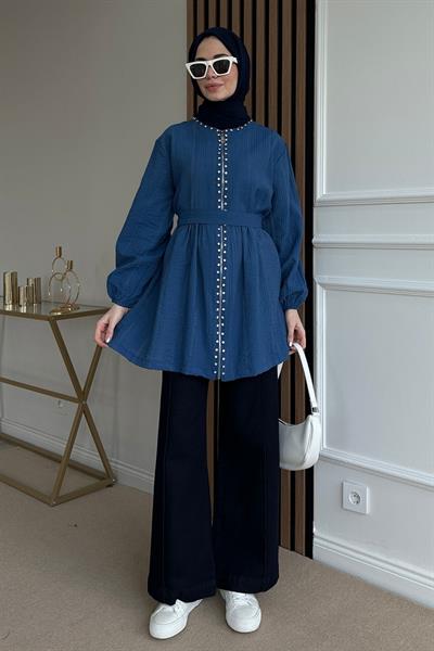Taşlı Tunik - MAVİ