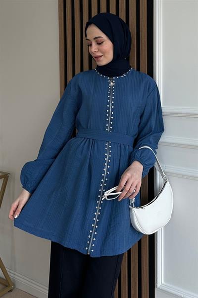 Taşlı Tunik - MAVİ