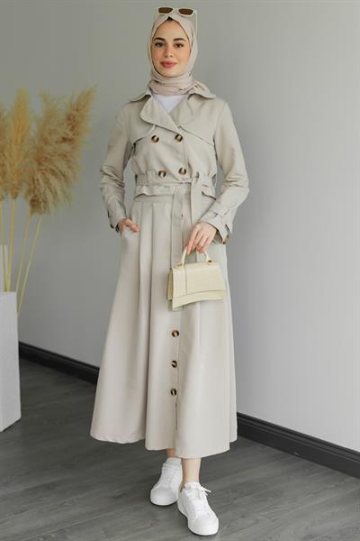 Trenç Etekli Takım - Krem