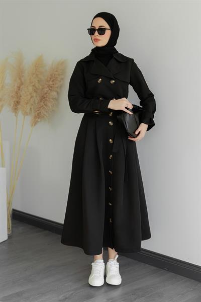 Trenç Etekli Takım - Siyah
