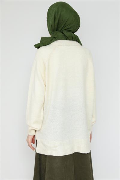 Uzun Triko Kazak - Krem