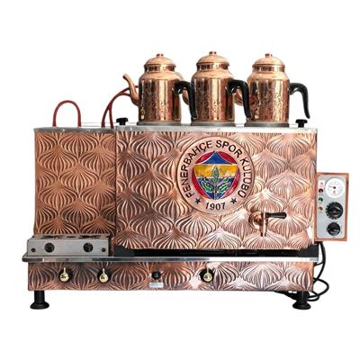 Meşale 3 Demlikli Antik Bakır Fenerbahçe Elektrik + Gazlı Full Otomatik Çay Kazanı
