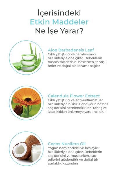 Organik Göz yakmayan Bebek Saç şampuanı 300ML