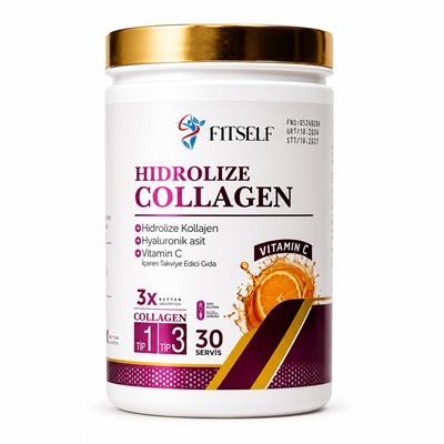 Fitself – Hidrolize Kolajen Tip 1 & 3 (Hyaluronik Asit & Vitamin C) – 30 Servis