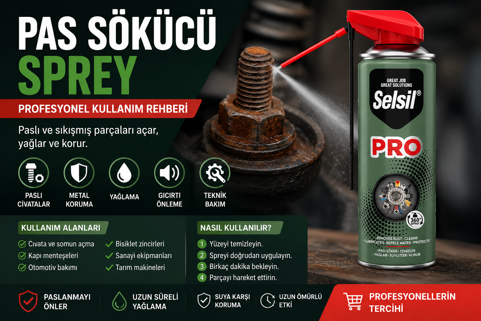 Pas sökücü sprey kullanım rehberi