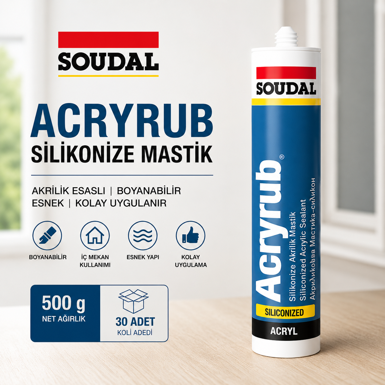 Soudal 500 Gram Silikonize Mastik kullanım alanları