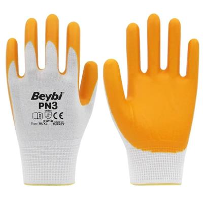 Beybi Pn3 Polyester Örme Nitril Eldiven-(288 Çift) No:9