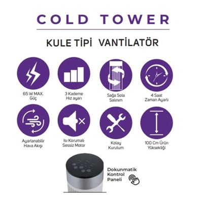 İnova Cold Tower Kule Tipi Kumandalı Vantilatör