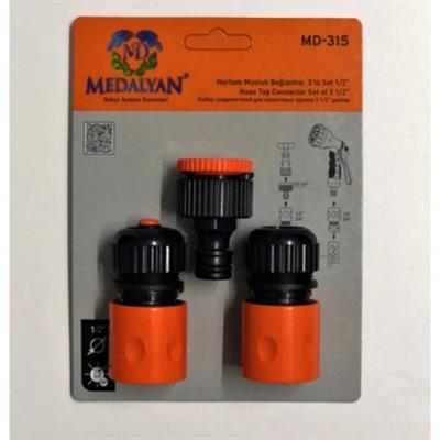 Medalyan Hortum Musluk Bağlantısı 3Lü 1/2
