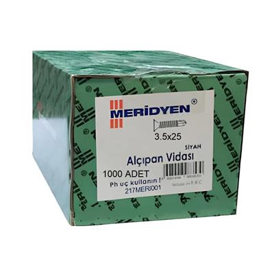 Meridyen Alçıpan Vidası M.U.V 3.5X25 (1000 Ad.)