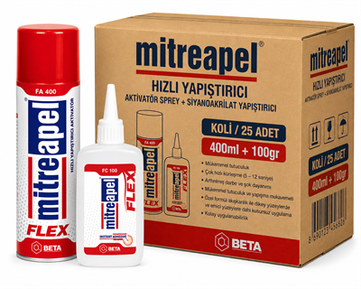 Flex Mitreapel Hızlı Yapıştırıcı 400 ML + 100 GR | Güçlü Esnek YapıştırıcıMitreApelMitreapel Flex Hızlı Yapıştırıcı 400 ML+100 GR-(50 Adet)MıtreFlx-400+100