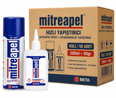 Mitreapel Hızlı Yapıştırıcı 200 ML + 50 GR | Aktivatörlü Güçlü YapıştırıcıMitreApelMitreapel Hızlı Yapıştırıcı 200 ML+50 GR-(50 Adet)Mıtre-200+50
