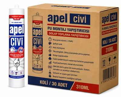Mitreapel Sıvı Çivi 310 ML Montaj Kiti | Güçlü PU Montaj YapıştırıcısıMitreApelMitreApel Sıvı Çivi 310 ML (Montaj Kit)-30 AdetMitrePu-310