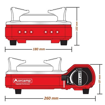 Orcamp Pro Mini Ocak Kırmızı 