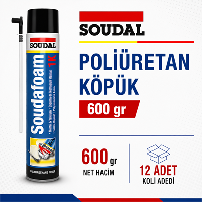 Soudal Poliüretan Köpük 600 Gr (12 Adet) - Çok Amaçlı Dolgu ve YalıtımSoudalSoudal Poliüretan Köpük 600 Gr-(12 Adet)275.03.KP01