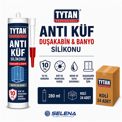 Tytan Duşakabin Silikonu 280 ML – Küf ve Mantar DirençliTytanTytan Anti Küf 280ML-(24 Adet)TYT-SIL-ANTI-280