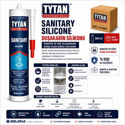 Tytan Duşakabin Silikonu 280 ML – Küf ve Mantar DirençliTytanTytan Duşakabin Silikonu 280ML-(24 Adet)TYT-SIL-SHF-280