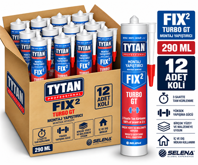 Tytan FIX2 GT Montaj Yapıştırıcı 290 ML Beyaz-12'li KoliTytan