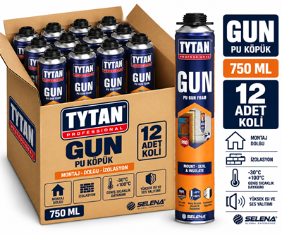 Tytan Gun Tabancalı Köpük 750 ML-12'li KoliTytan
