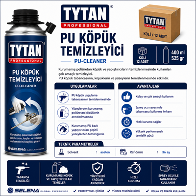 Tytan Köpük Temizleyici 500 ML – PU Köpük ve Yapıştırıcı TemizlemeTytanTytan Köpük Temizleyici 500ML-(12 adet)TYT-CLEAN-525