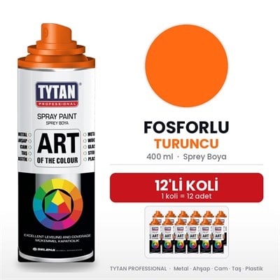 Tytan Sprey Boya 400 Ml Fosforlu Turuncu--12li KoliTytan
