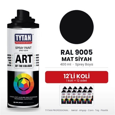 Tytan Sprey Boya 400 Ml Ral9005 Mat Siyah-12'li KoliTytan