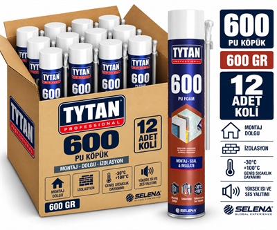 Tytan Sprey Pu Köpük 600 GR-12'li KoliTytan