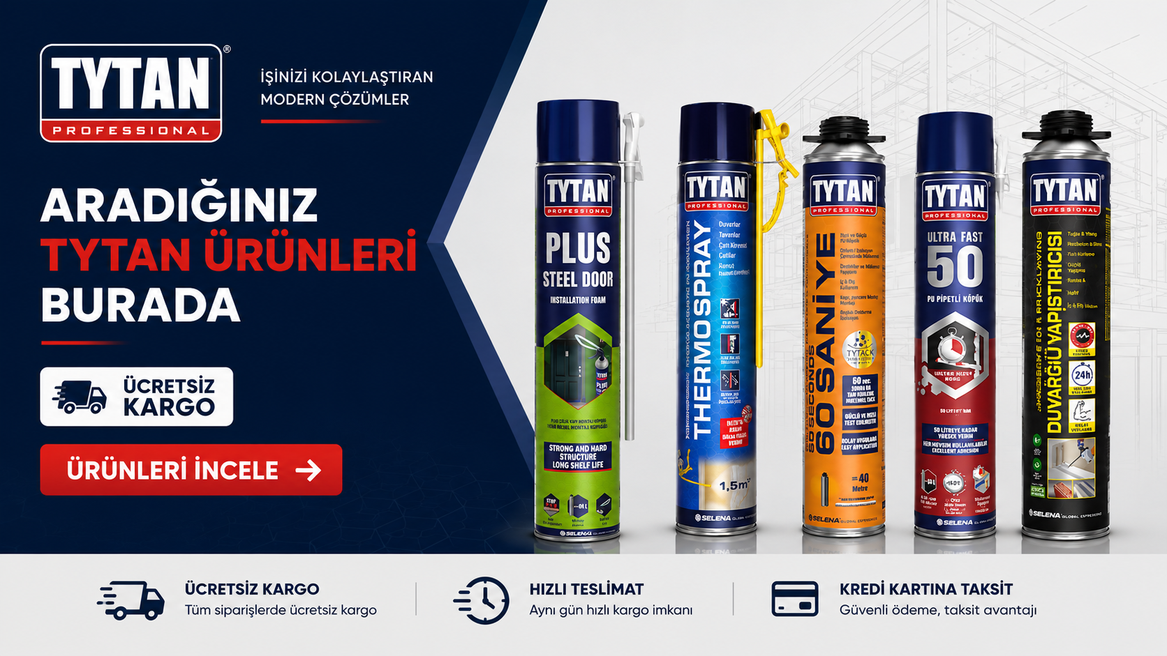 Tytan köpük yapıştırıcı yalıtım ve montaj ürünleri
