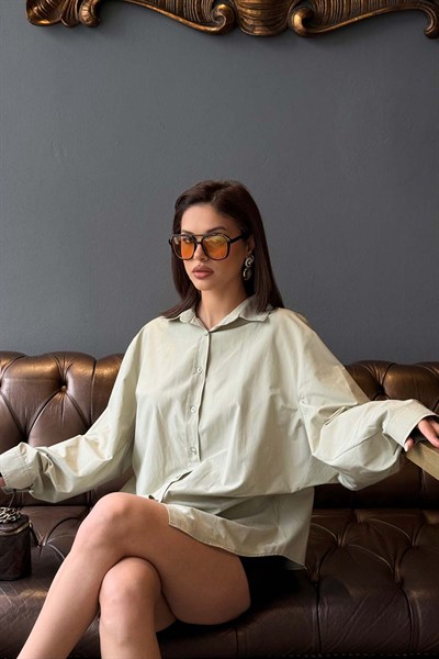 Kadın Haki Oversize Modal Gömlek – Minimal Şıklık MLB178