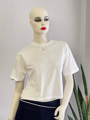 Baskılı Basic Crop T-Shirt