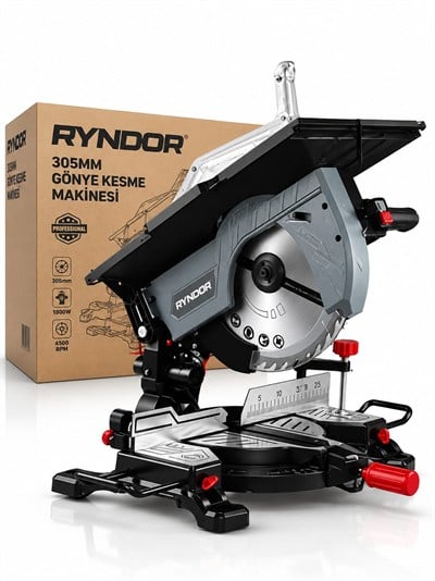 RYNDOR HM305A 305 mm Gönye Kesme Makinesi 2000W 4200 Devir – Lazerli Profesyonel Ahşap MDF Sunta Kesme Makinesi