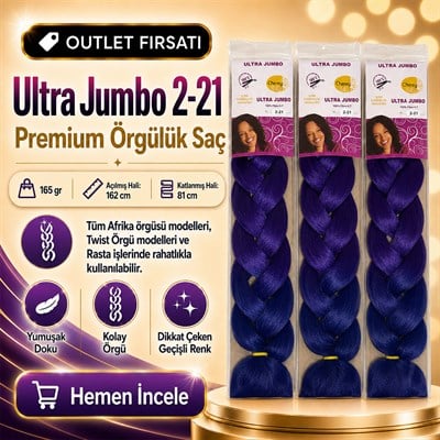 3 Paket - Afrika Örgüsü Ve Rasta İçin Sentetik Ombreli Saç 2-21