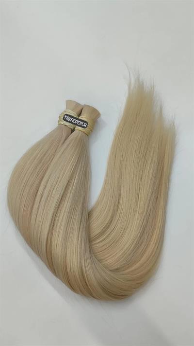 Premium Serisi Mikrokaynak Saç Düz Açık Platin Renk