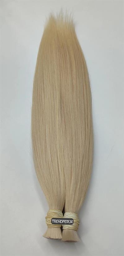 70cm.60gr.100 Adet Premium Serisi Mikrokaynak Saç Düz Açık Platin Renk