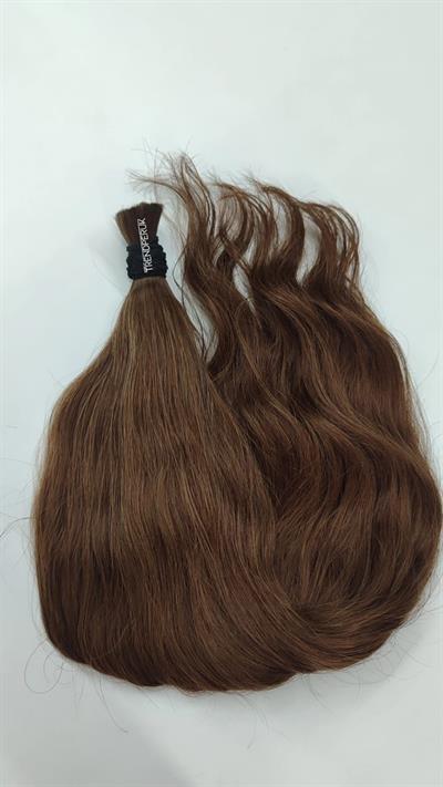 70cm.60gr.100 Adet Premium Serisi Mikrokaynak Saç Dalgalı Kahve Renk