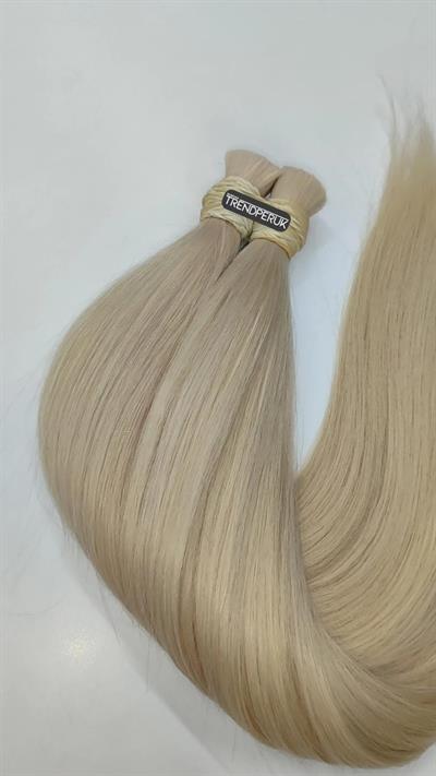 70cm.60gr.100 Adet Premium Serisi Mikrokaynak Saç Düz Açık Platin Renk