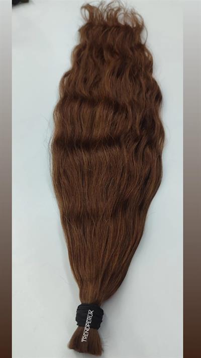 70cm.60gr.100 Adet Premium Serisi Mikrokaynak Saç Dalgalı Kahve Renk