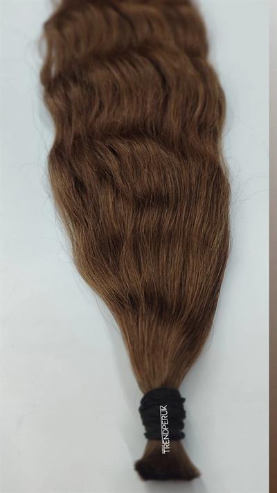 70cm.60gr.100 Adet Premium Serisi Mikrokaynak Saç Dalgalı Kahve Renk