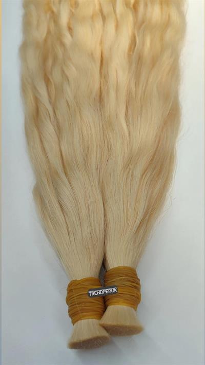 70cm.60gr.100 Adet Premium Serisi Mikrokaynak Saç Dalgalı Platin Sarı Renk