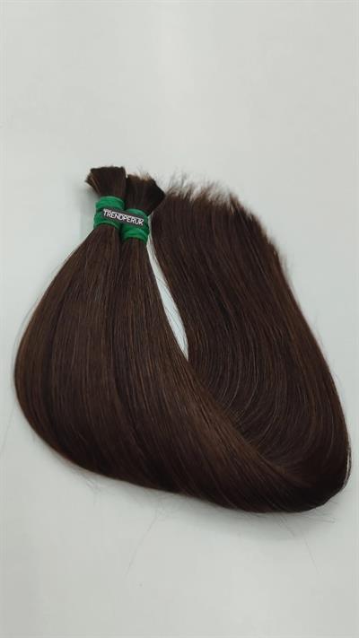 70cm.60gr.100 Adet Premium Serisi Mikrokaynak Saç Düz Koyu Kahve Renk