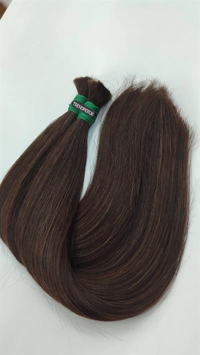 70cm.60gr.100 Adet Premium Serisi Mikrokaynak Saç Düz Koyu Kahve Renk